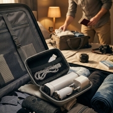 Matkasetti: 2200 mAh power bank ja pistokkeet EXETER