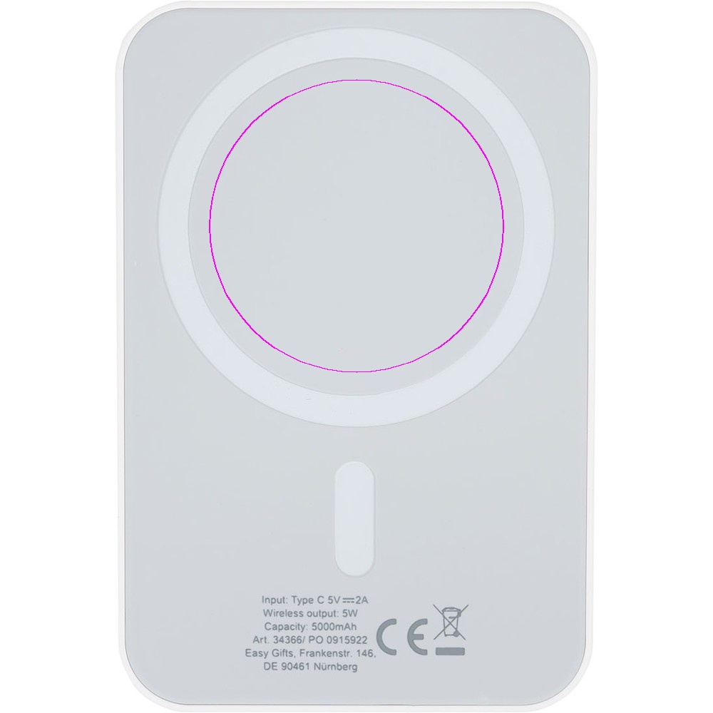 Power bank 5000 mAh langattomalla laturilla WELS